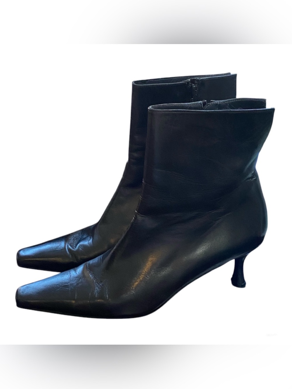 Stuart Weitzman Kitten Heel Ankle Boots Booties Pointe Toe Size Boho Goth